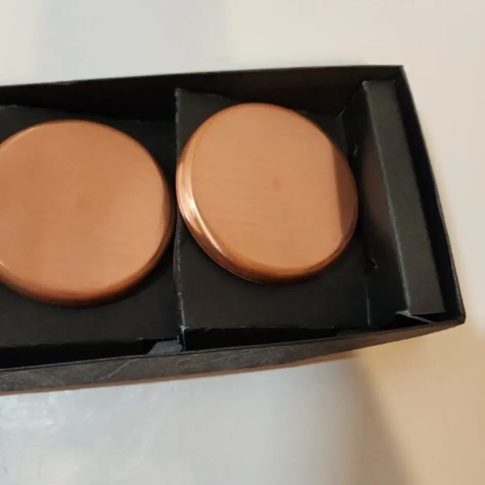 Vtg Fantasy Copperware Set of 4 Coasters Maple Leaf Canada Barware